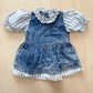 OshKosh Acid Wash Stripe Pinafore Dress - Yellow Clover Vintage Kids Clothes
