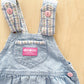 OshKosh Light Wash Floral Accent Overalls
