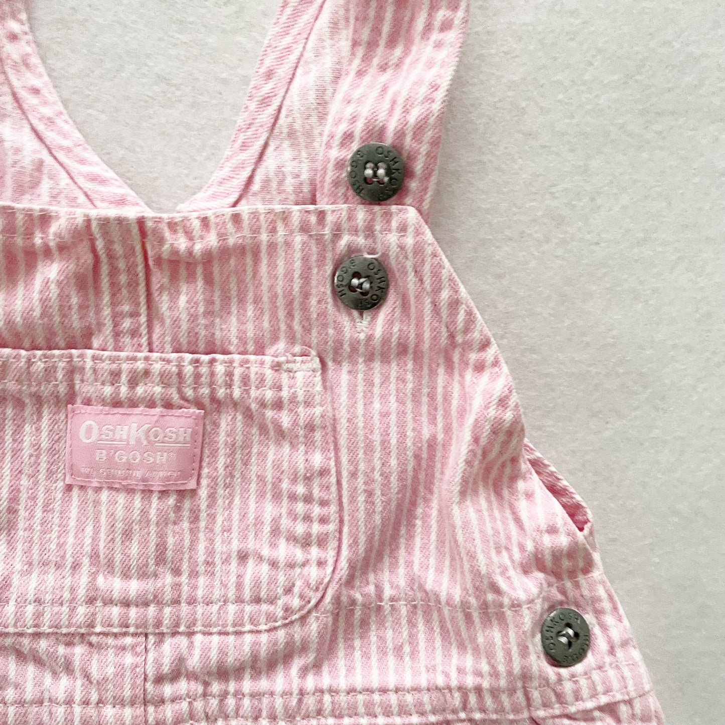 OshKosh Light Pink Hickory Stripe Overalls