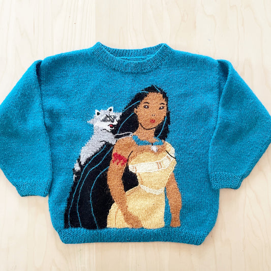 Handknit Pocahontas Sweater - Yellow Clover Vintage Kids Clothes