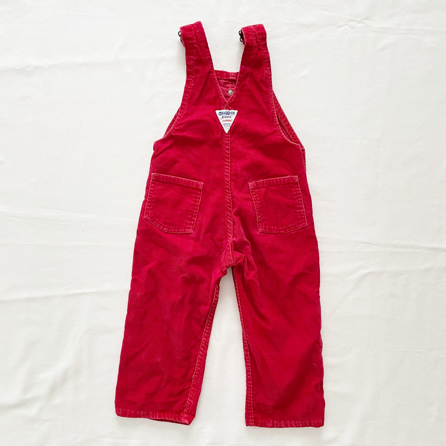 OshKosh Darker Red Cord Overalls - Yellow Clover Vintage Kids Clothes