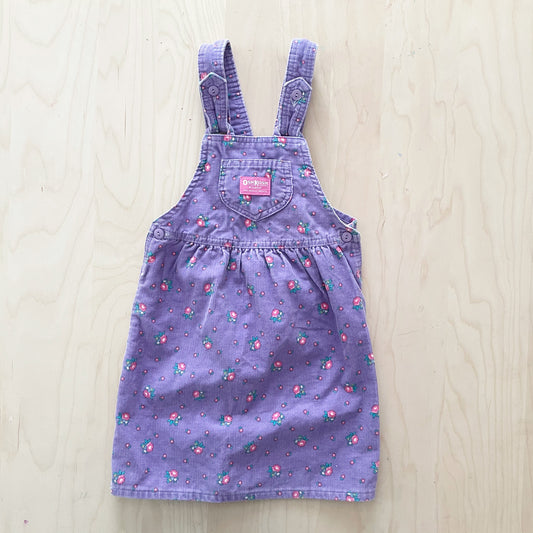OshKosh Floral Cord Skirtall - Yellow Clover Vintage Kids Clothes