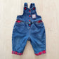 OshKosh Plaid Accent Denim Overalls - Yellow Clover Vintage Kids Clothes
