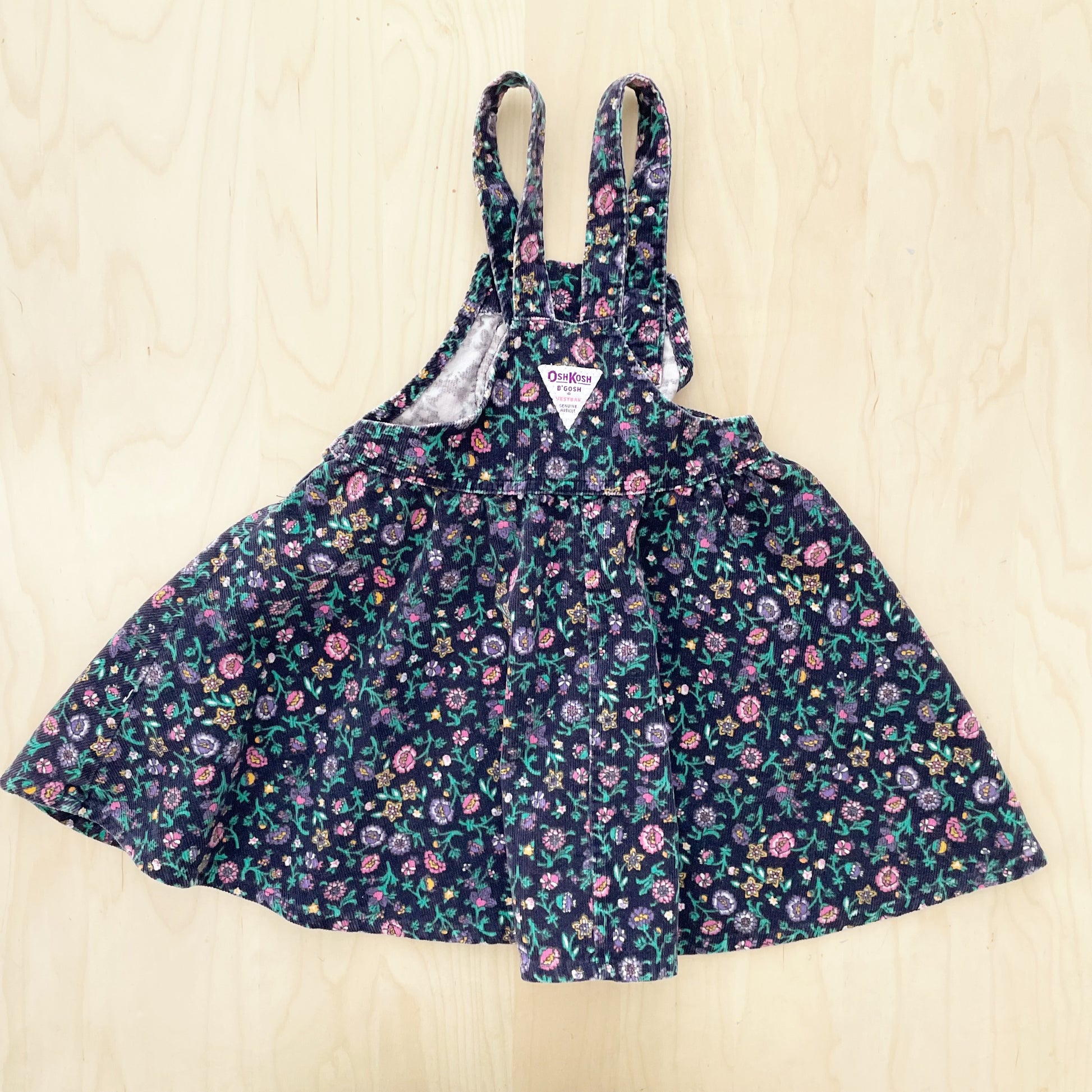 OshKosh Paisley Floral Cord Skirtall - Yellow Clover Vintage Kids Clothes