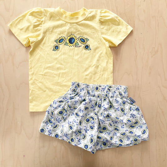 OshKosh Sunflower Set - Yellow Clover Vintage Kids Clothes