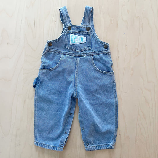 Guess Pennant Patch Overalls - Yellow Clover Vintage Kids Clothes
