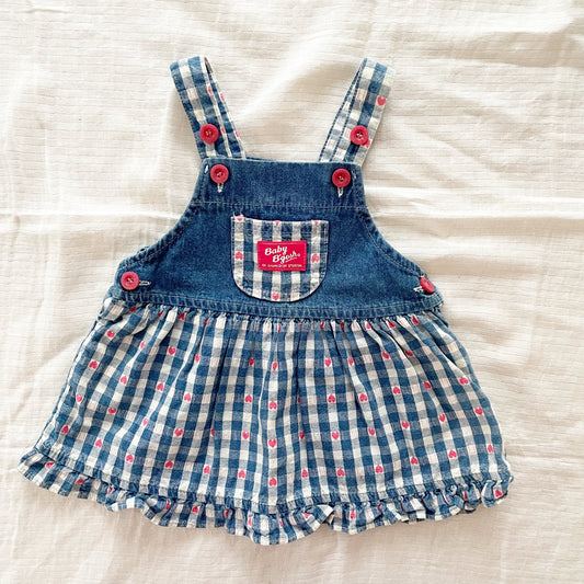 Baby B’gosh Heart Woven Gingham Skirtall - Yellow Clover Vintage Kids Clothes
