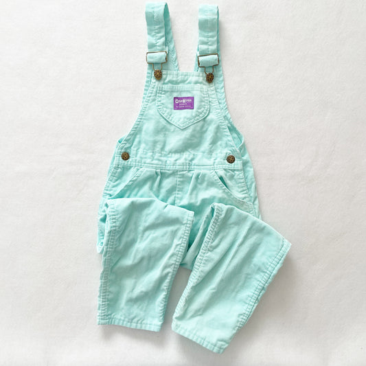 OshKosh Mint Blue Cord Overalls - Yellow Clover Vintage Kids Clothes