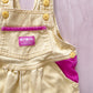 OshKosh Yellow and Pink Overalls - Yellow Clover Vintage Kids Clothes
