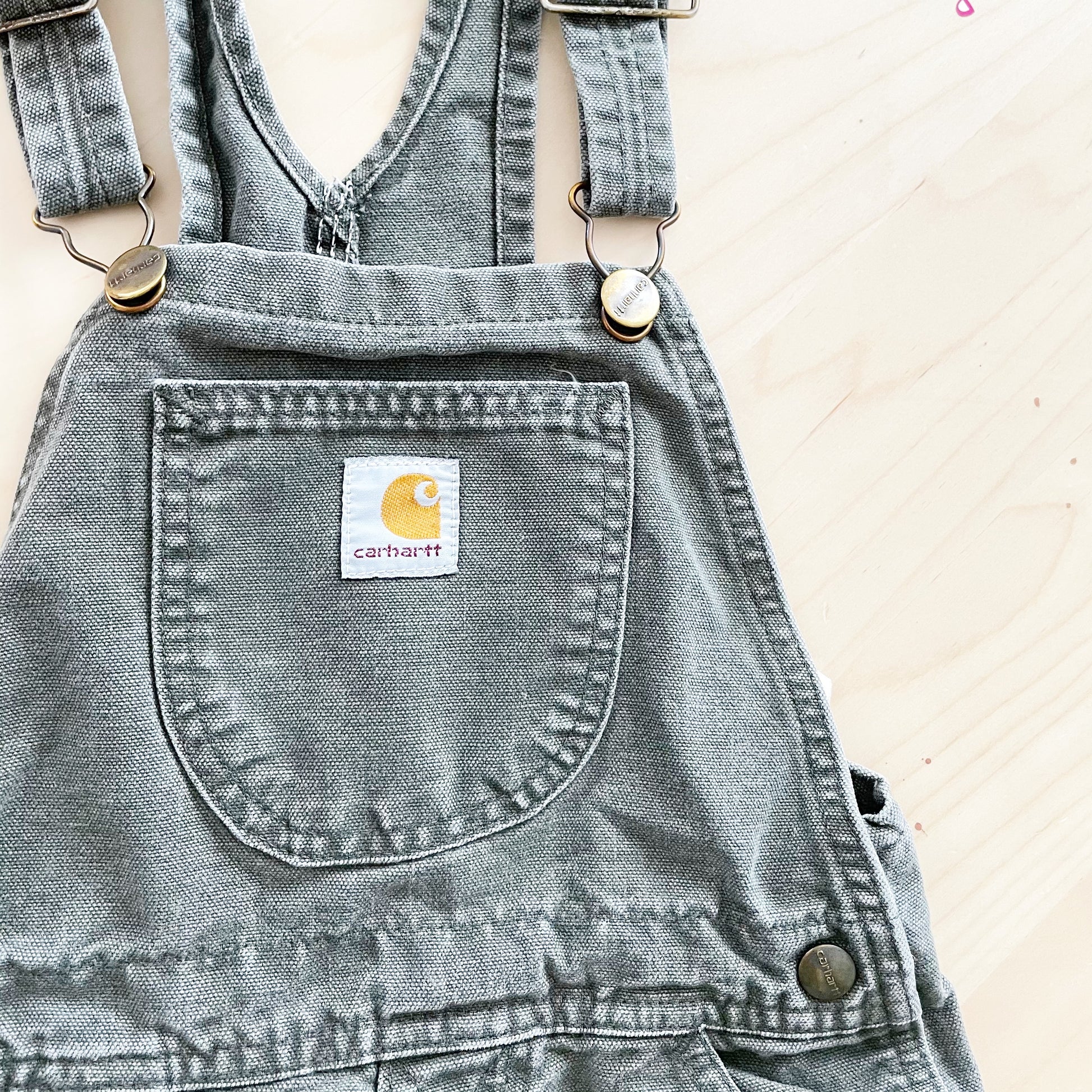 Carhartt Dusty Sage Workwear Overalls - Yellow Clover Vintage Kids Clothes