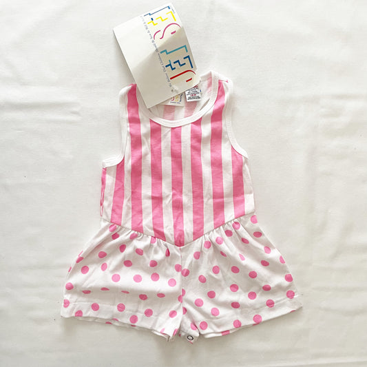 Jet Set Striped Polka Dot Romper • 18m
