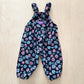 OshKosh Black Floral Cord Overalls - Yellow Clover Vintage Kids Clothes