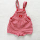 OshKosh Gingham Red Shortalls - Yellow Clover Vintage Kids Clothes