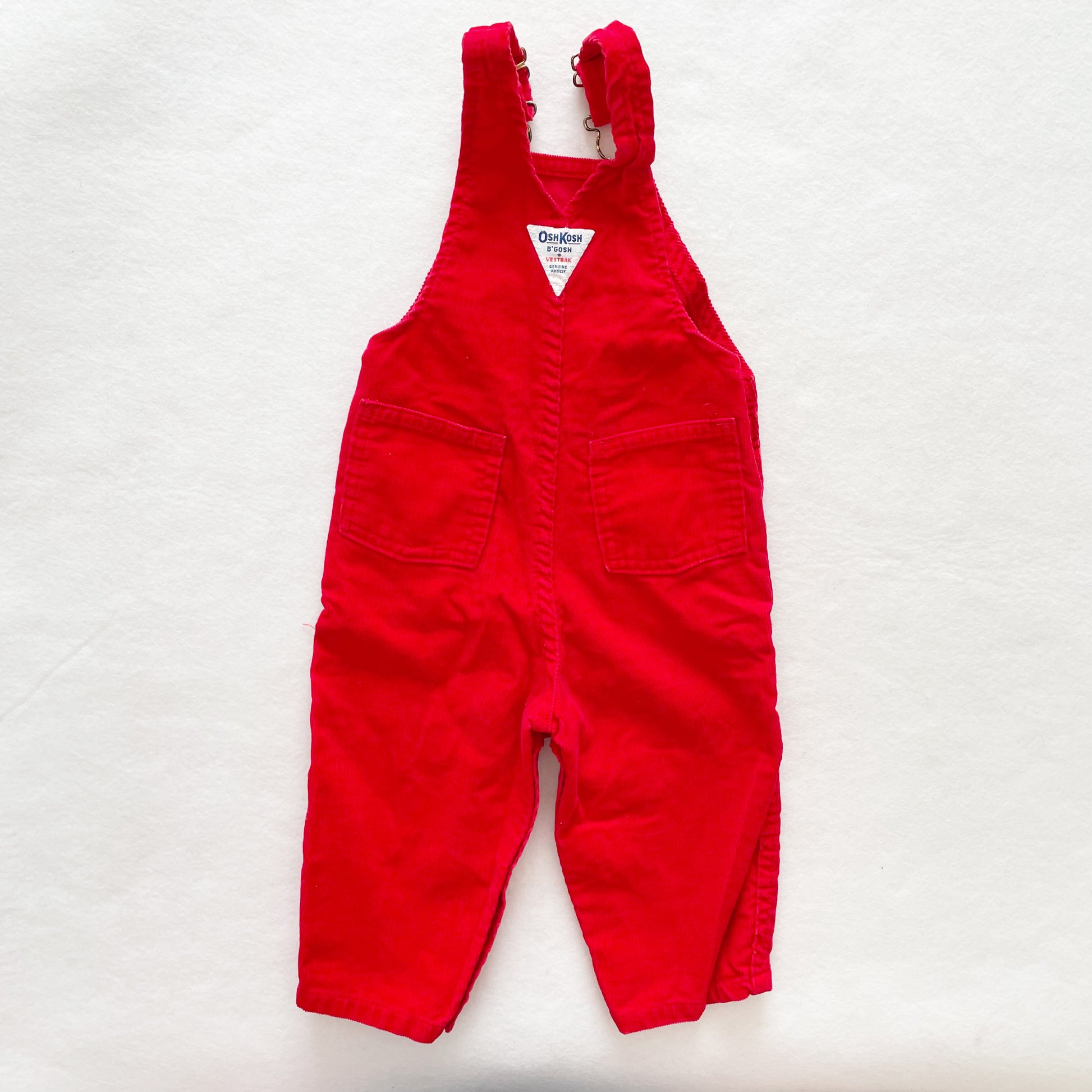 OshKosh Red Cord Overalls - Yellow Clover Vintage Kids Clothes