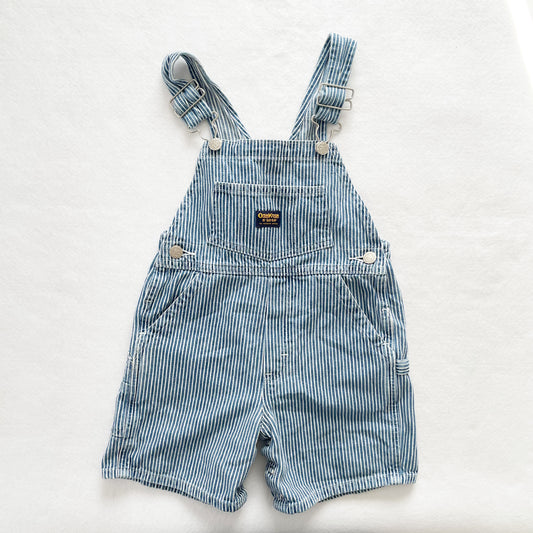 OshKosh Hickory Stripe Shortalls - Yellow Clover Vintage Kids Clothes