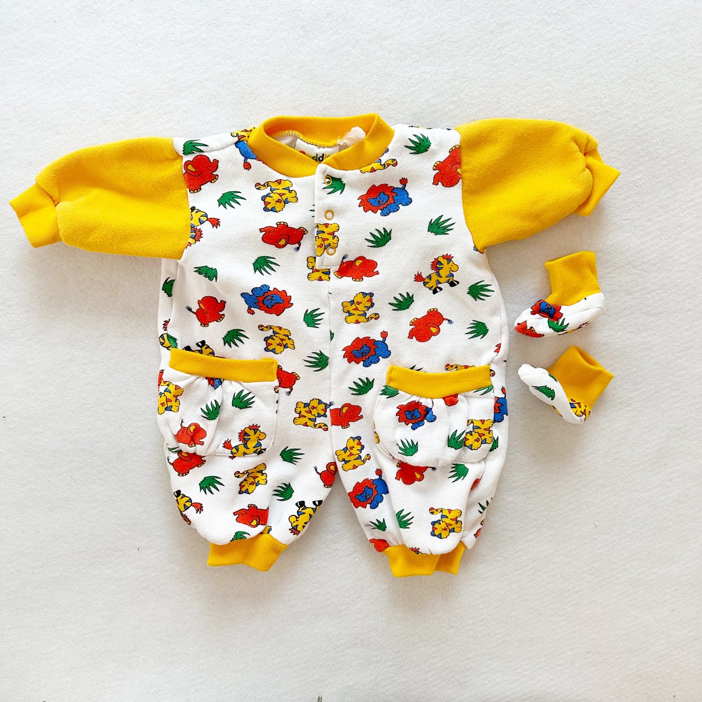 Cuddle Town Animal Print Romper Set