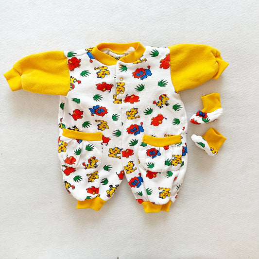 Cuddle Town Animal Print Romper Set