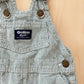 OshKosh Green Fine Striped Shortalls - Yellow Clover Vintage Kids Clothes
