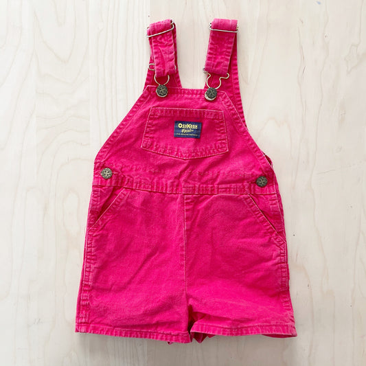 OshKosh Red Shortall Overalls - Yellow Clover Vintage Kids Clothes