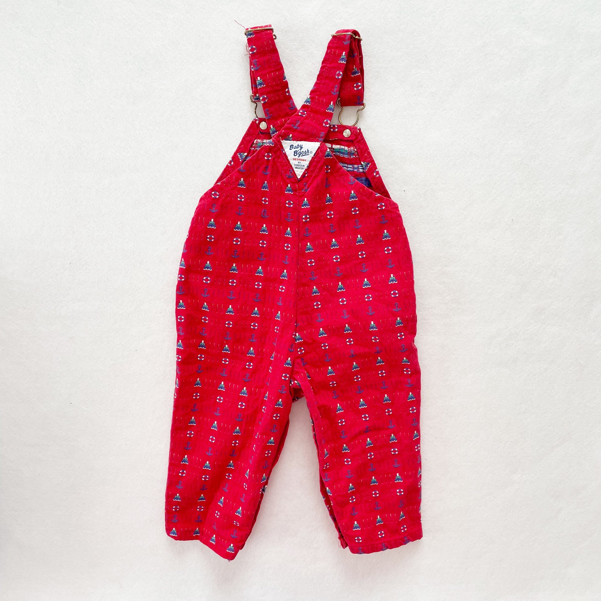 Baby B’gosh Nautical Woven Overalls - Yellow Clover Vintage Kids Clothes