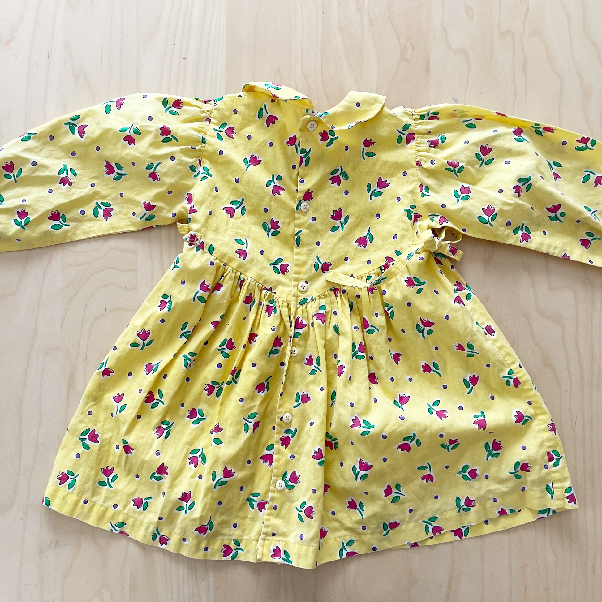 OshKosh Yellow Tulip Dress - Yellow Clover Vintage Kids Clothes