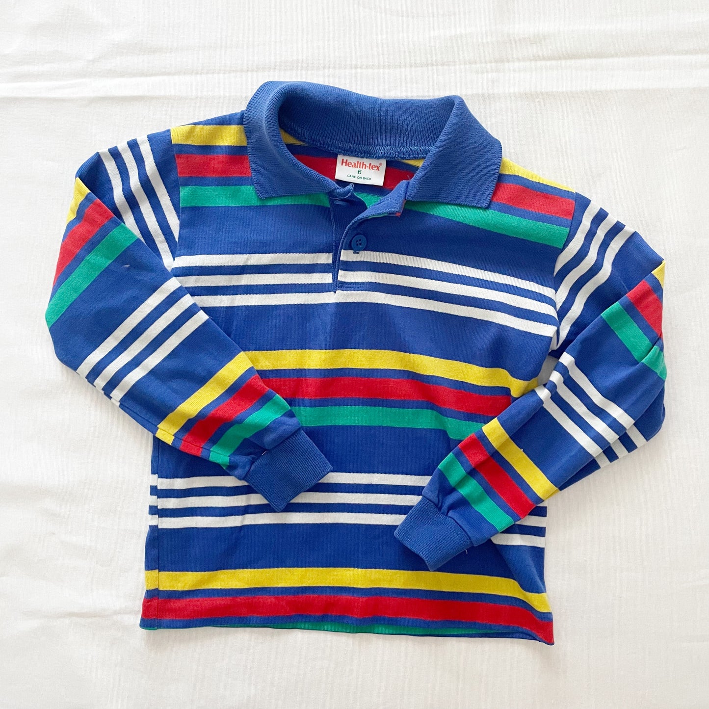 Vintage Healthtex Striped Kids Long Sleeve Polo