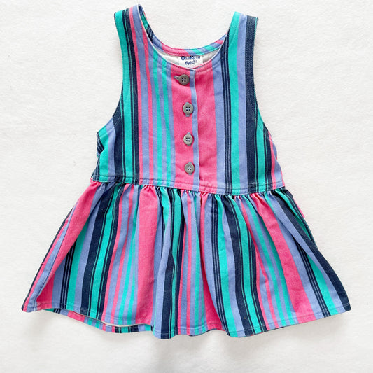OshKosh Striped Denim Dress - Yellow Clover Vintage Kids Clothes