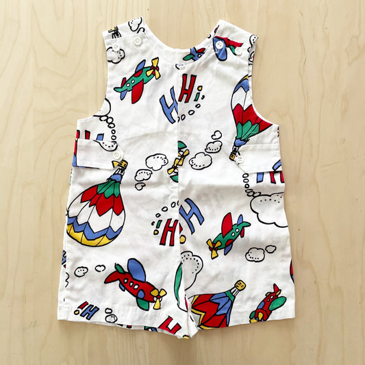 Airplane Hot Air Balloon Romper - Yellow Clover Vintage Kids Clothes