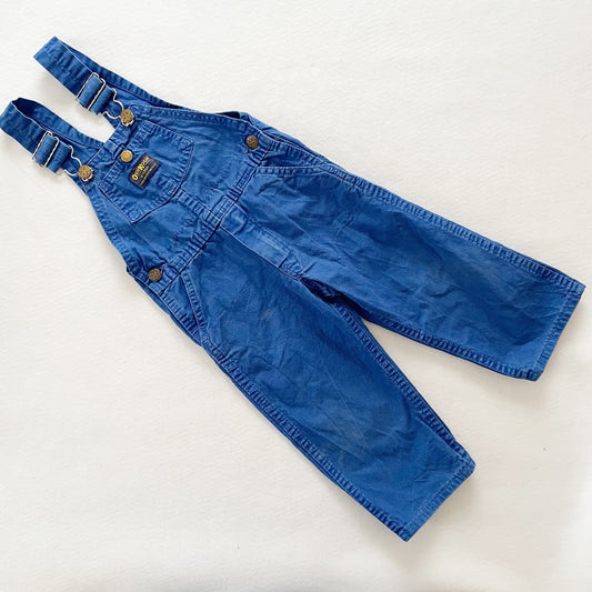 OshKosh Solid Blue Overalls - Yellow Clover Vintage Kids Clothes