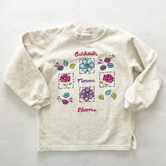 OshKosh Flowers Sweatshirt - Yellow Clover Vintage Kids Clothes