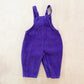 In Design Purple Cord Floral Embroidery Overalls
