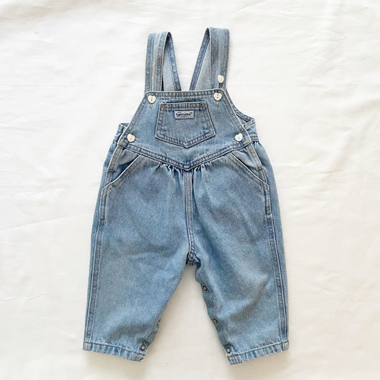 Guess Denim Heart Button Overalls - Yellow Clover Vintage Kids Clothes