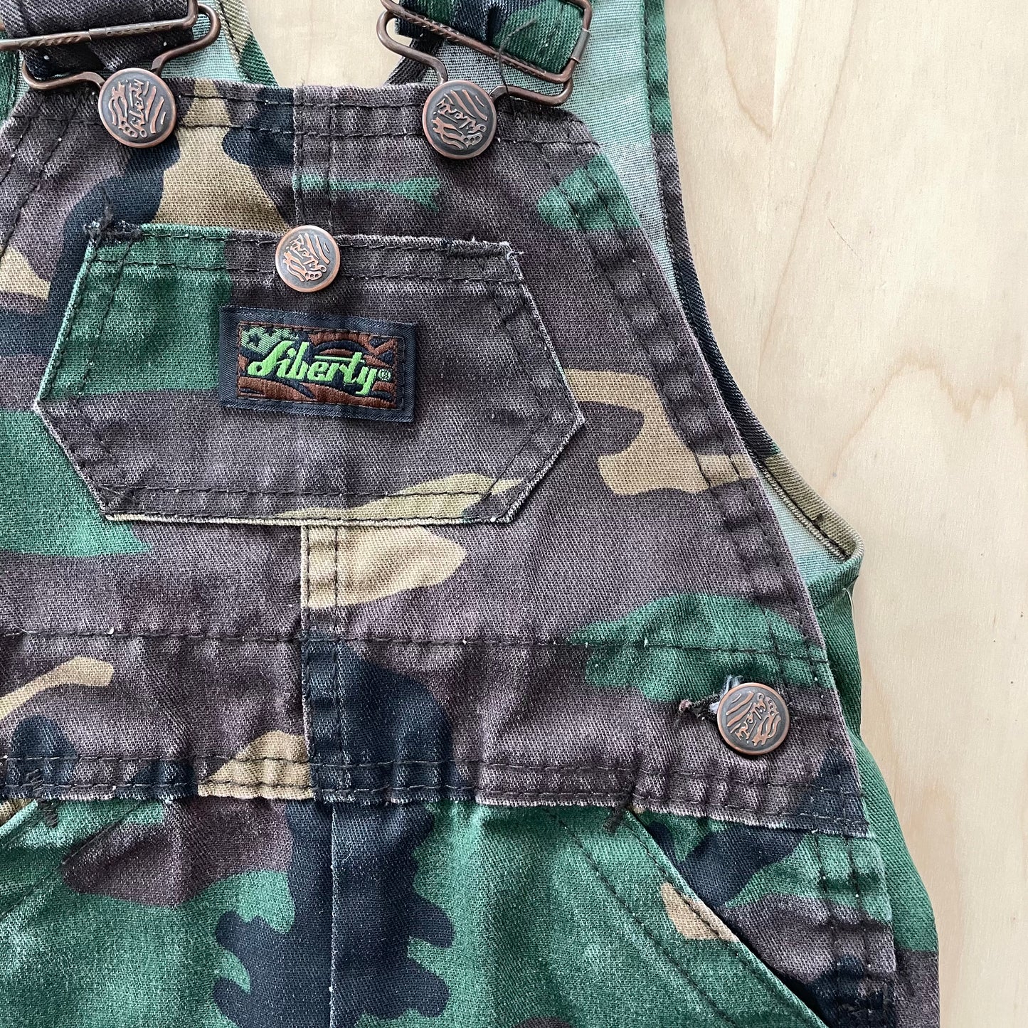 Vintage Liberty Camouflage Shortalls - Yellow Clover Vintage Kids Clothes
