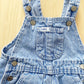 Vintage Lee Blue Wash Overalls with Floral Patch - Yellow Clover Vintage Kids Clothes