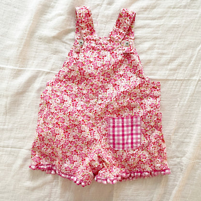 Gymboree Floral Gingham Shortalls - Yellow Clover Vintage Kids Clothes