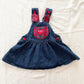 OshKosh Apple Plaid Bow Back Skirtall - Yellow Clover Vintage Kids Clothes