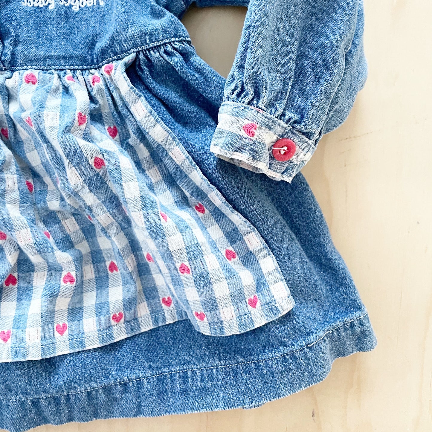Vintage Baby B’gosh Gingham Heart Apron Dress