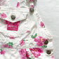 OshKosh Pink Flower Shortalls - Yellow Clover Vintage Kids Clothes