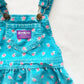 OshKosh Turquoise Floral Cord Skirtall - Yellow Clover Vintage Kids Clothes