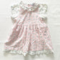 OshKosh Floral Print Light Pink Ruffle Collar Dress - Yellow Clover Vintage Kids Clothes