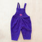 In Design Purple Cord Floral Embroidery Overalls