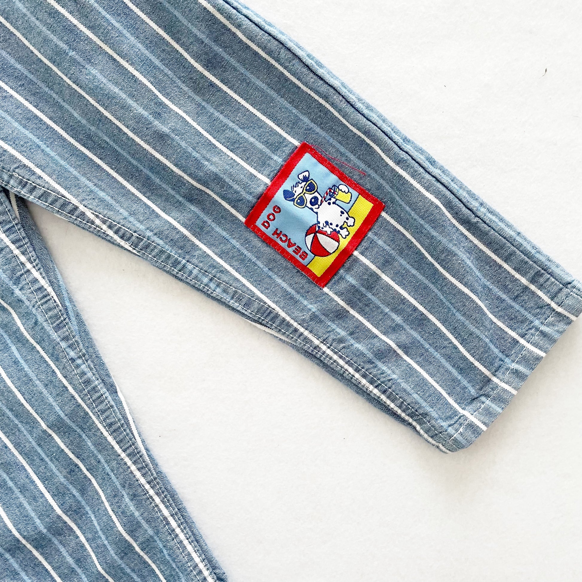 OshKosh Beach Dog Overalls - Yellow Clover Vintage Kids Clothes
