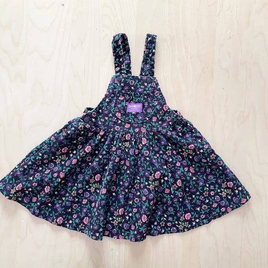 OshKosh Paisley Floral Cord Dress - Yellow Clover Vintage Kids Clothes
