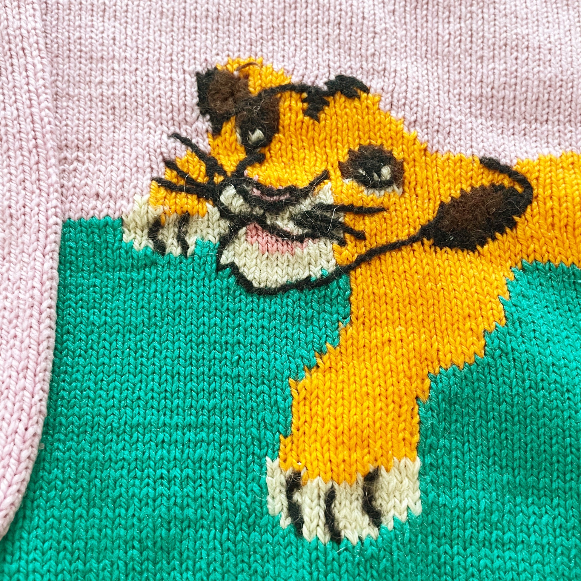 Handknit Lion King Simba Sweater - Yellow Clover Vintage Kids Clothes