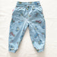 OshKosh Car Print Light Denim Joggers - Yellow Clover Vintage Kids Clothes