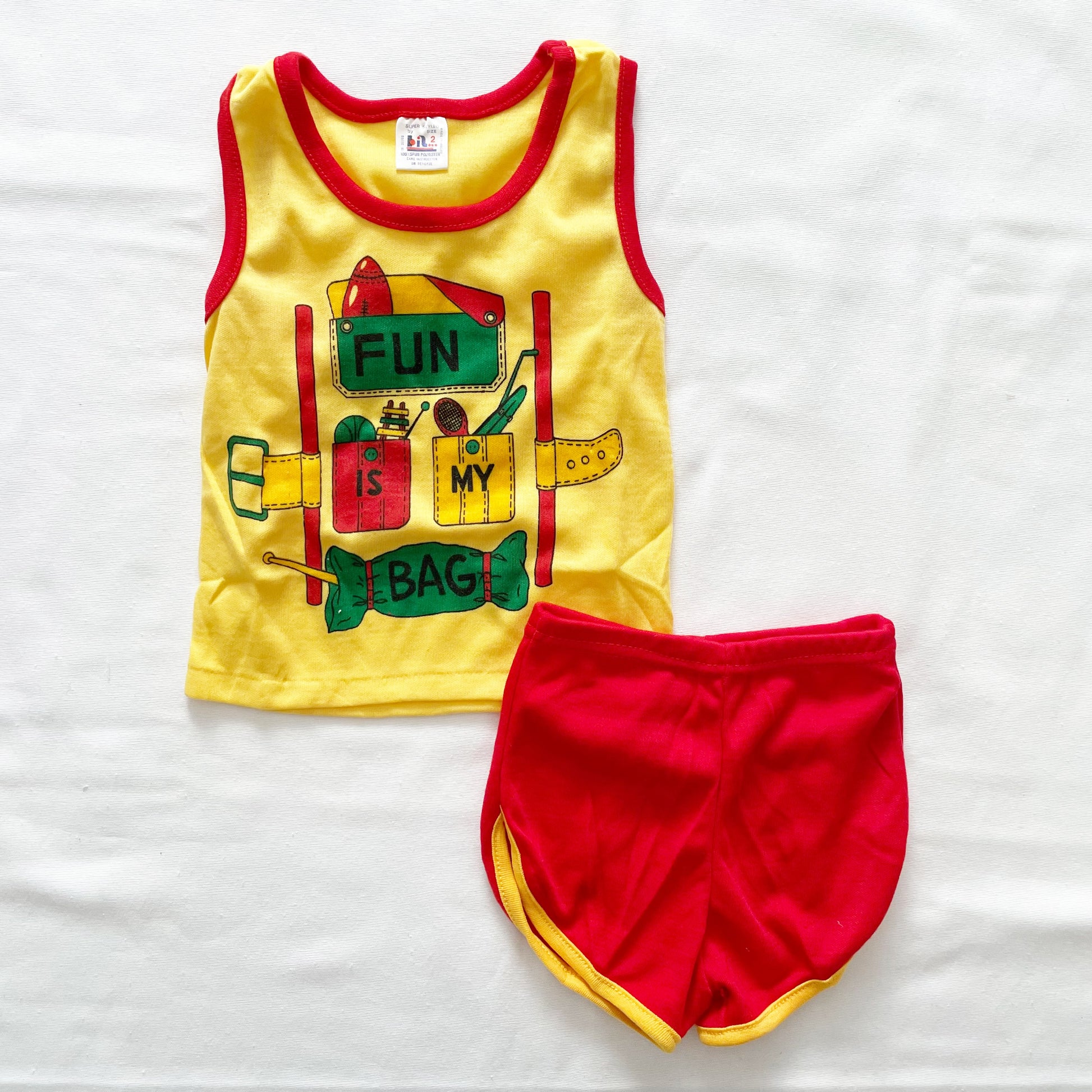 Vintage Kids Backpack Fun Graphic Tank Set