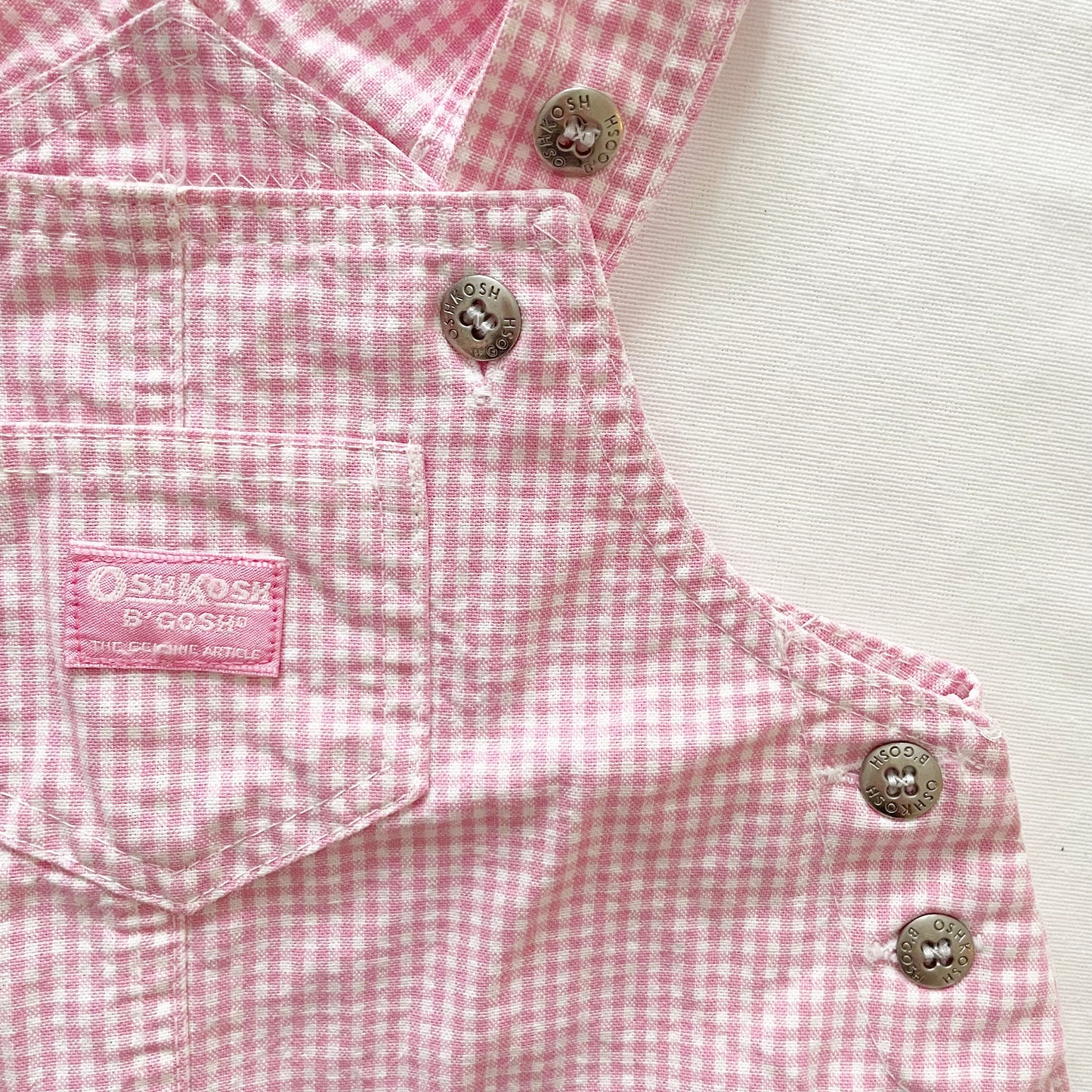 OshKosh Pink Gingham Skirtall - Yellow Clover Vintage Kids Clothes