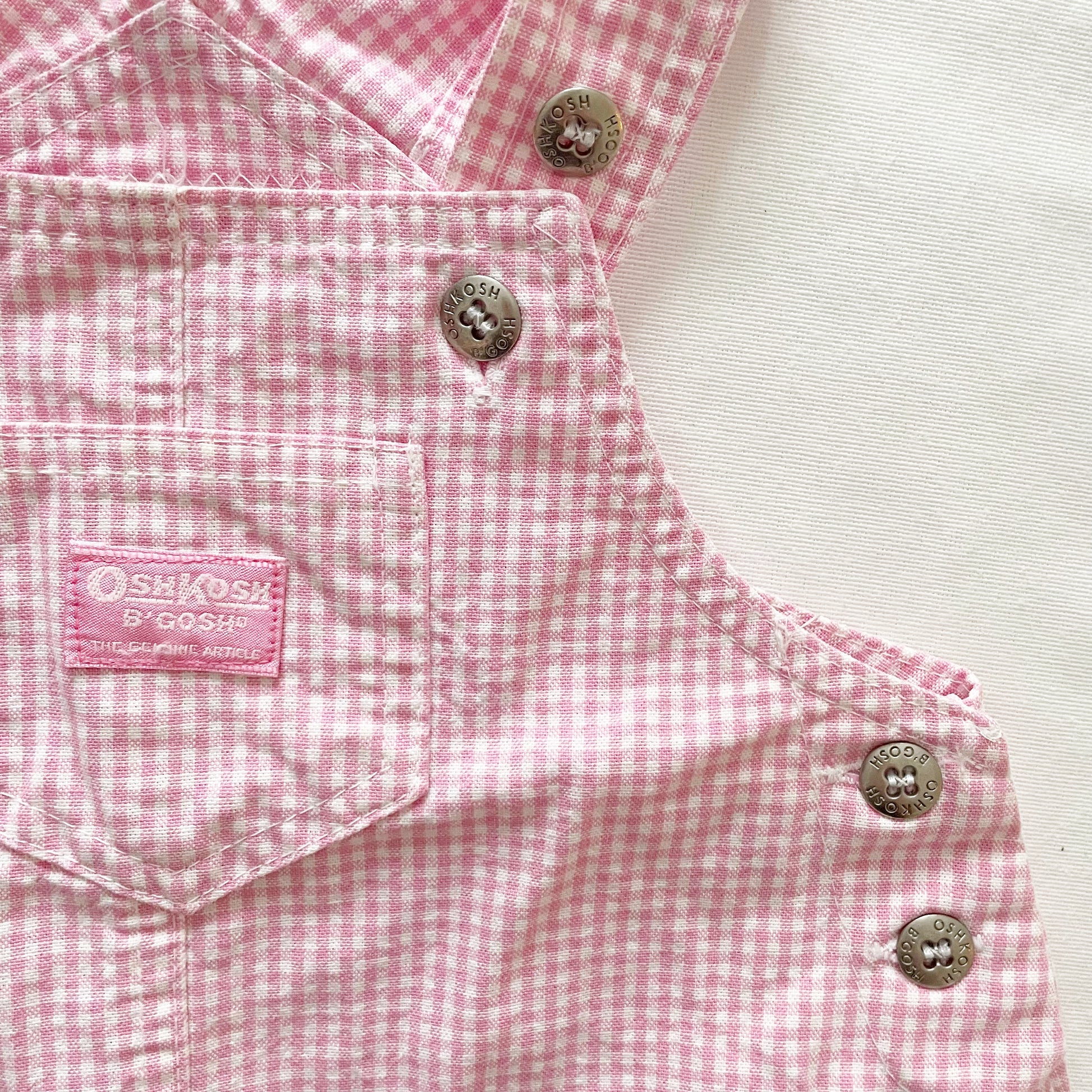 OshKosh Pink Gingham Skirtall - Yellow Clover Vintage Kids Clothes