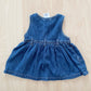 OshKosh Denim Mouse Embroidery Dress - Yellow Clover Vintage Kids Clothes