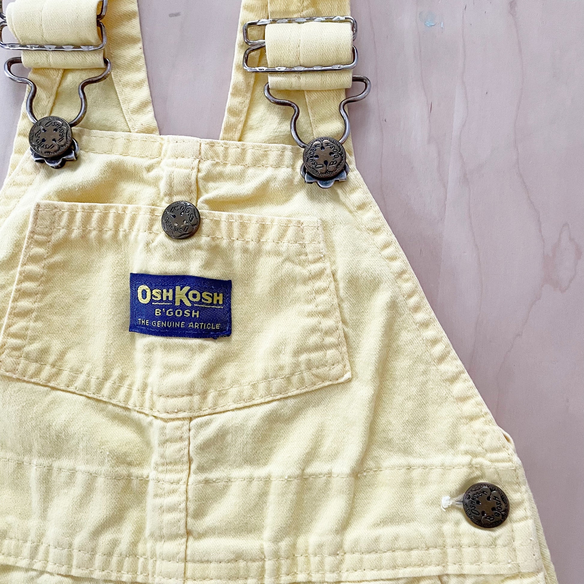 OshKosh Yellow Classic Cut Overalls - Yellow Clover Vintage Kids Clothes